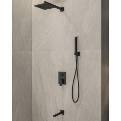 Σετ Μπαταρίας Εντοιχισμού Ντους με Μίκτη 3 Εξόδων DELOS Nero KARAG SETCFT205-BL